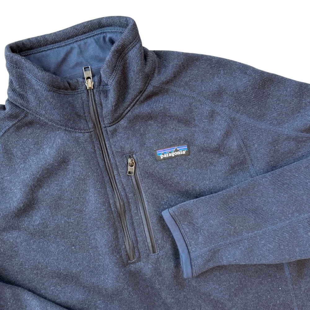 Patagonia Men Better Sweater 1/4 Zip Fleece Pullover Navy Blue Heather Med 25523